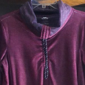 Maurice’s burgundy (not red) cowl neck pull over shirt. Size M